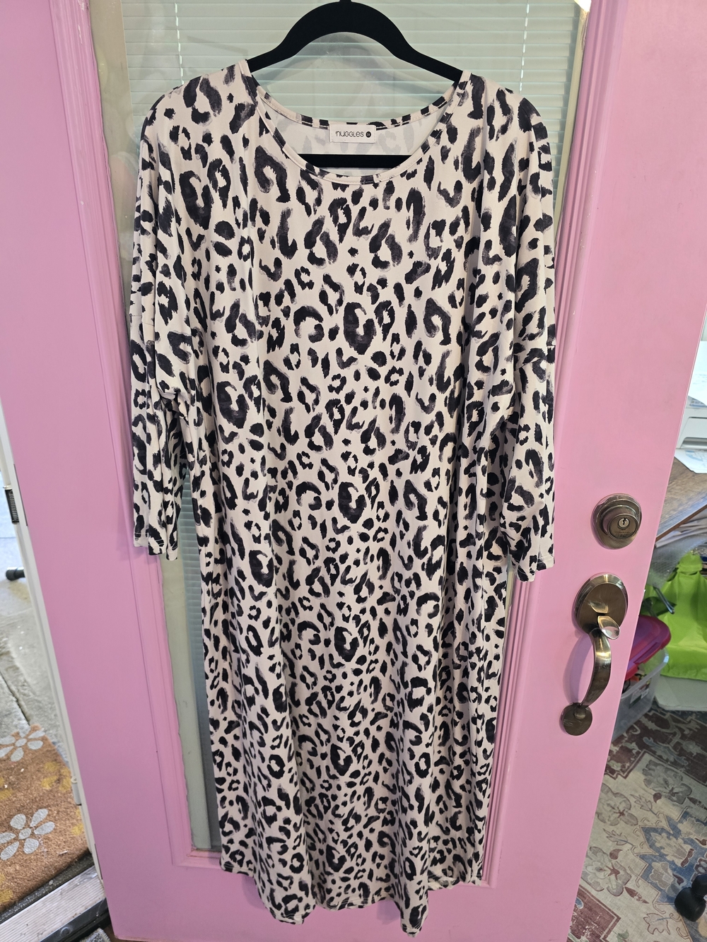 Nuggles Leopard Print Midi Dress - Black on Cream
